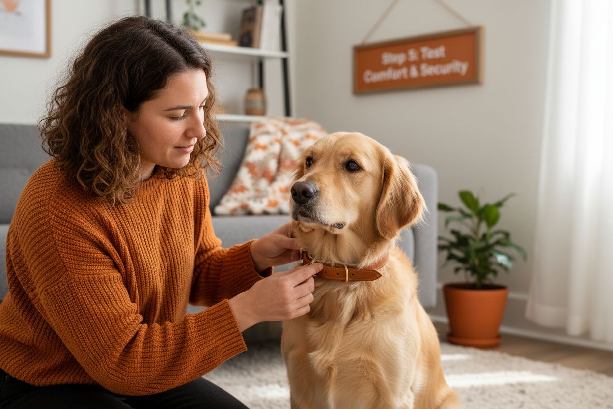 adjusting dog collar fit