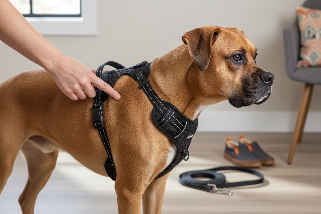dog harness fitting