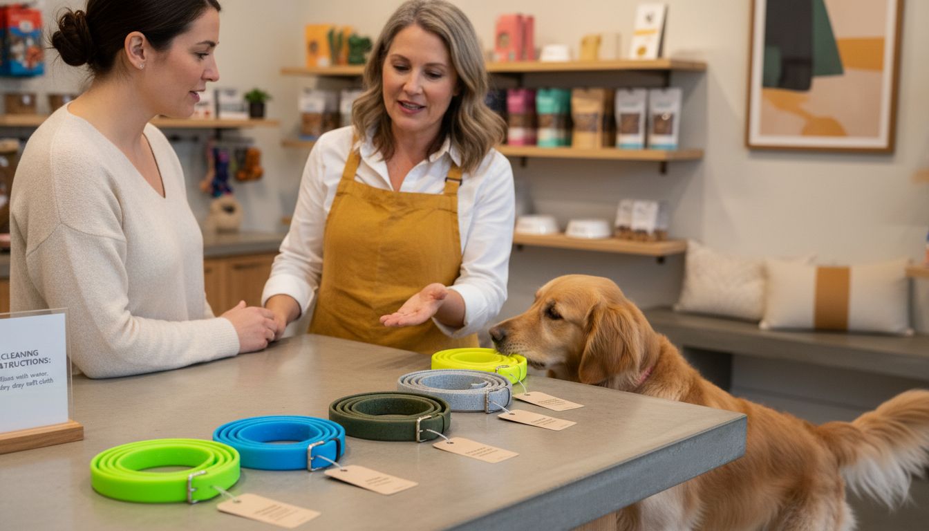 waterproof collar materials display