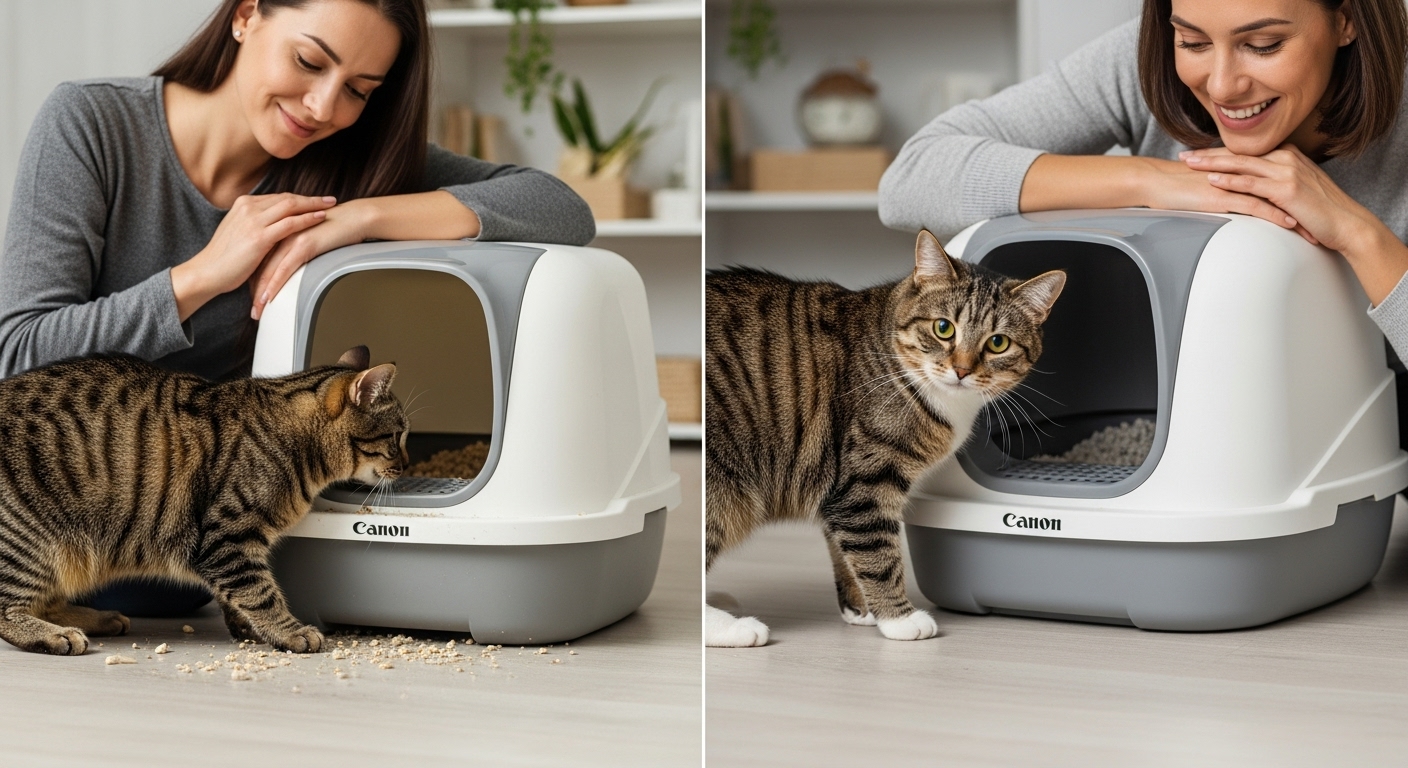 kattenbak schoon verschil