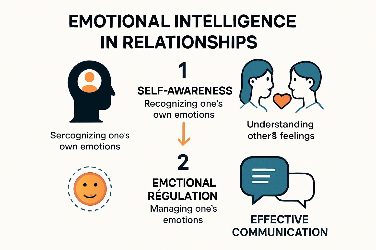 Infographic showing components of emotional intelligence in relationships.
