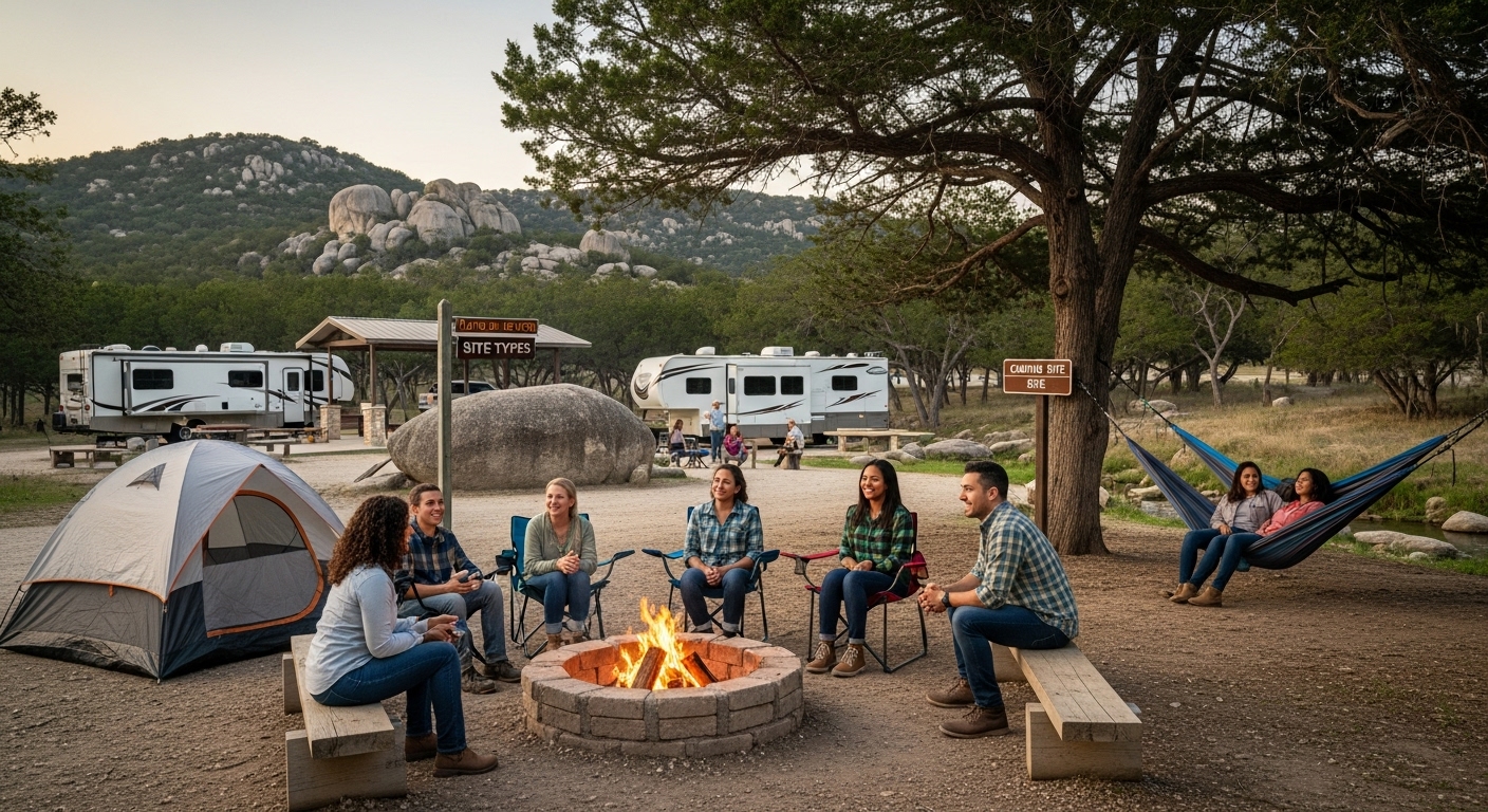 camping site types texas hill country