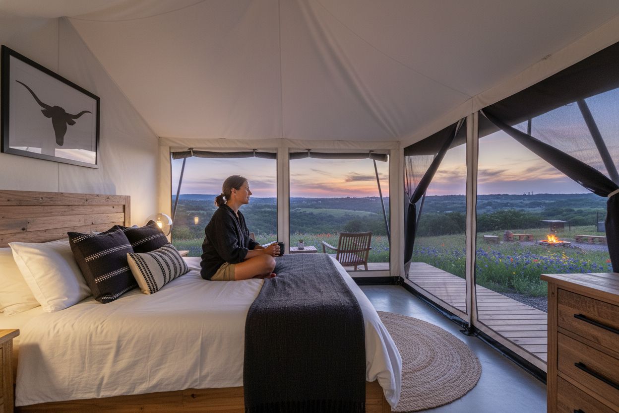 glamping tent interior