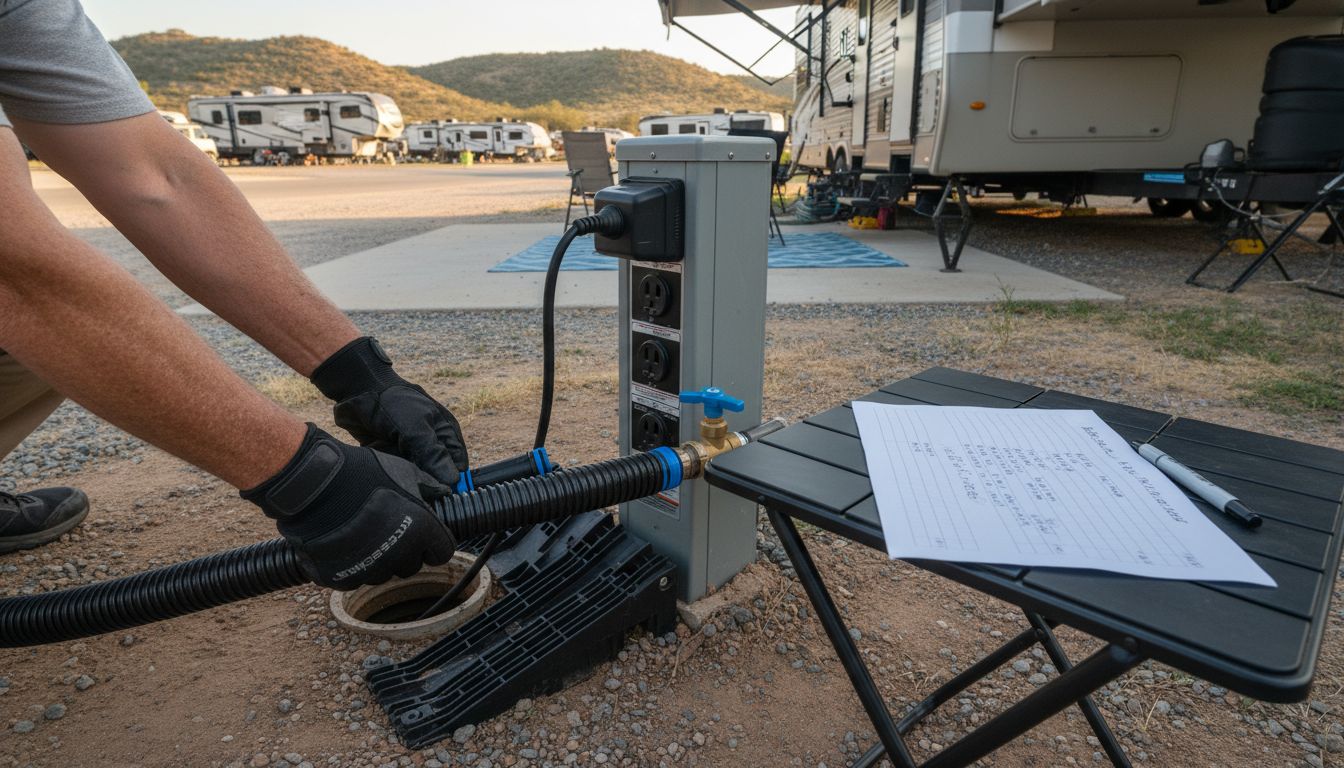 RV utility setup