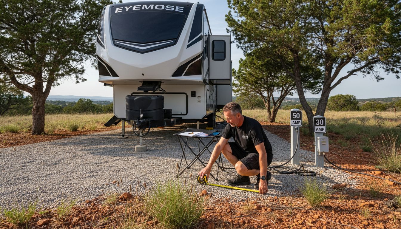 RV measuring site utilities