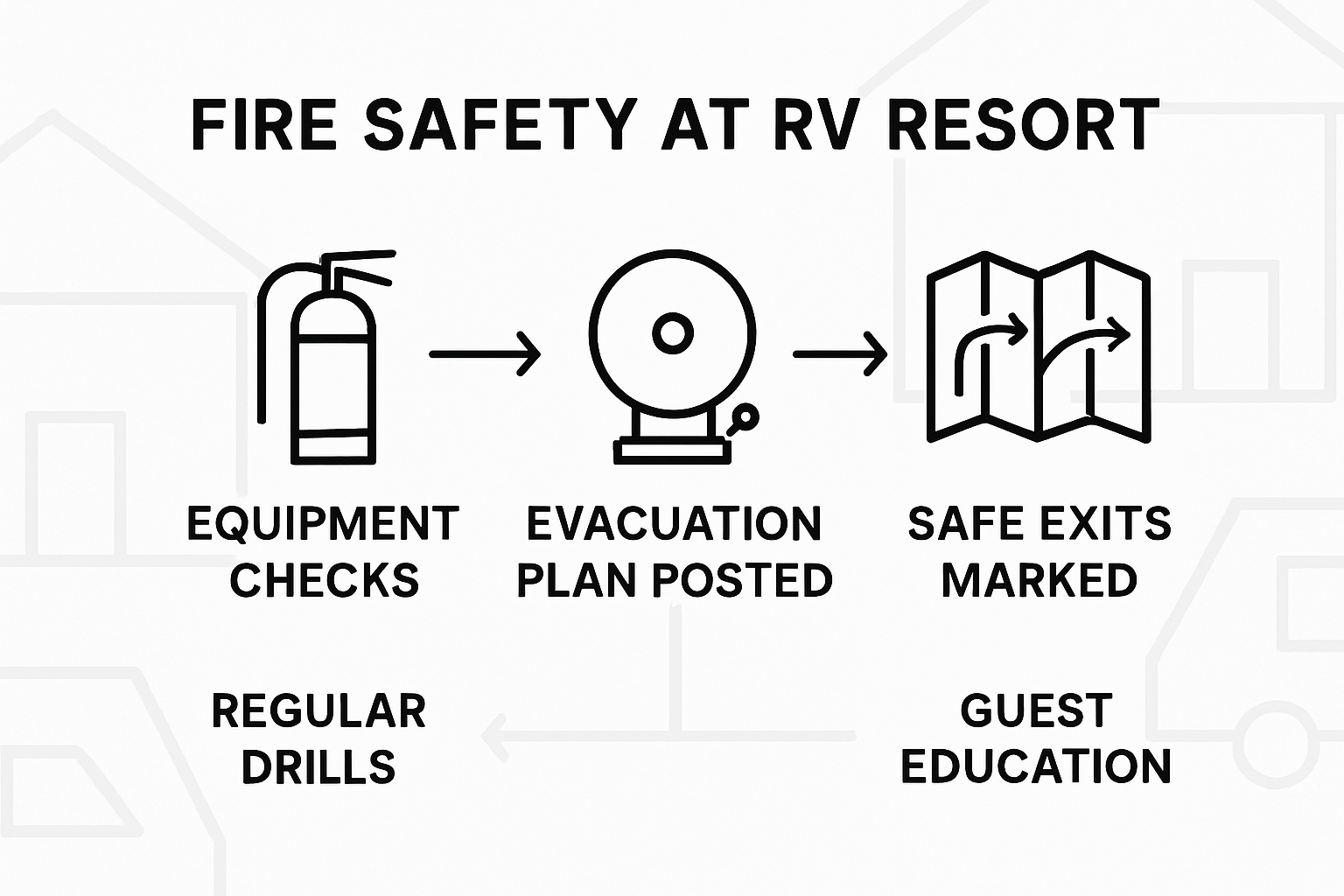 RV park fire safety process infographic