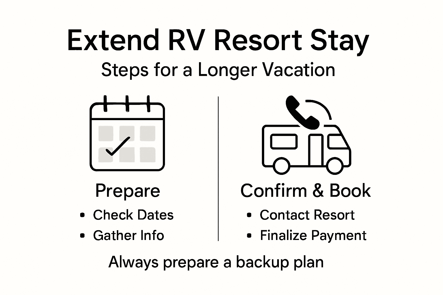 Infographic summarizing RV stay extension steps