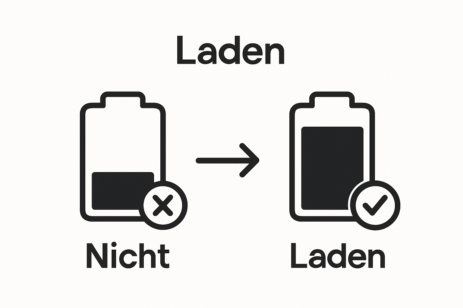 Visual workflow for charging a battery between 20% and 80%