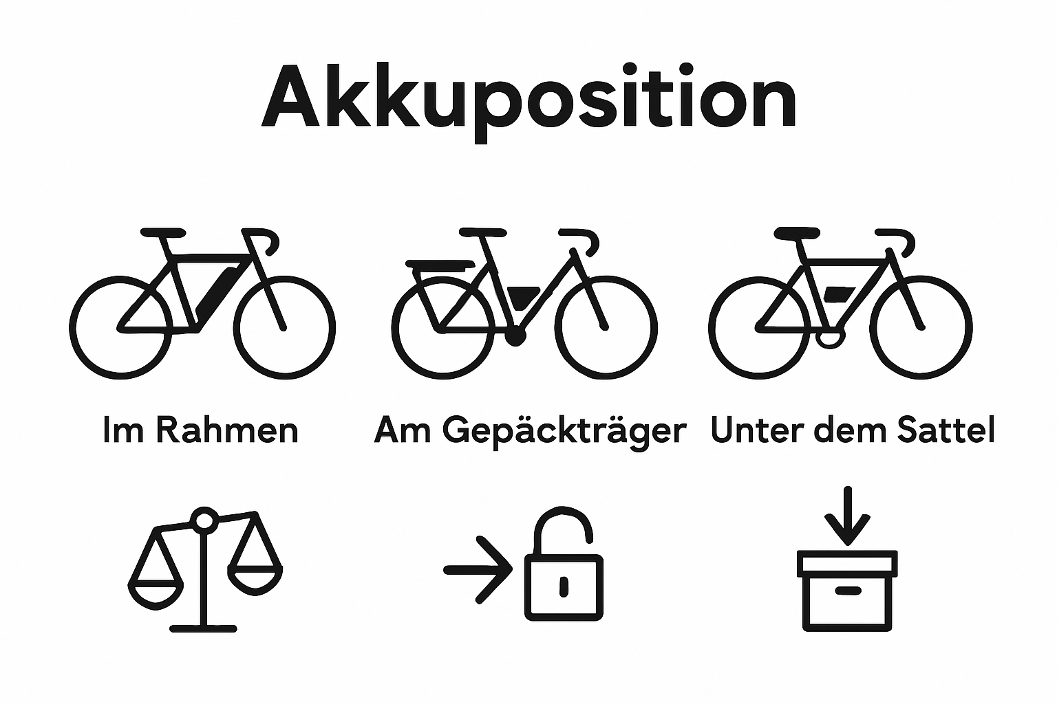 Infographic comparing e-bike battery mounting locations