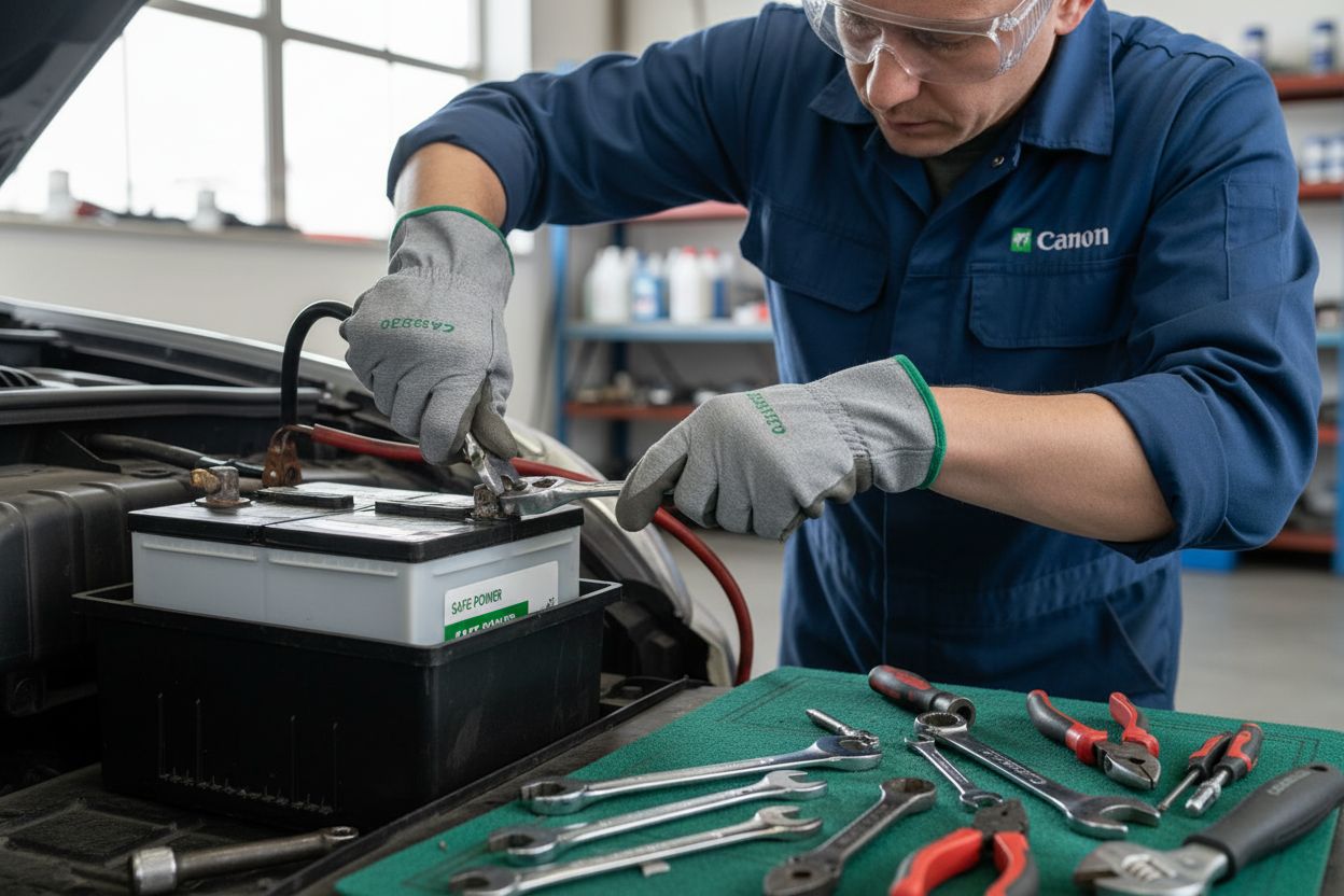 Autobatterie Ausbau Sicherheit