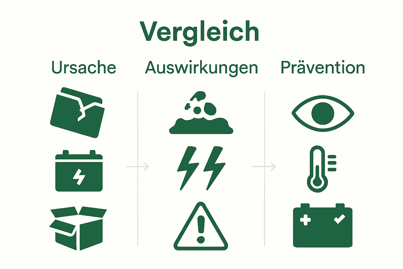 Vergleich: Ursachen, Auswirkungen und Prävention Batterieauslauf
