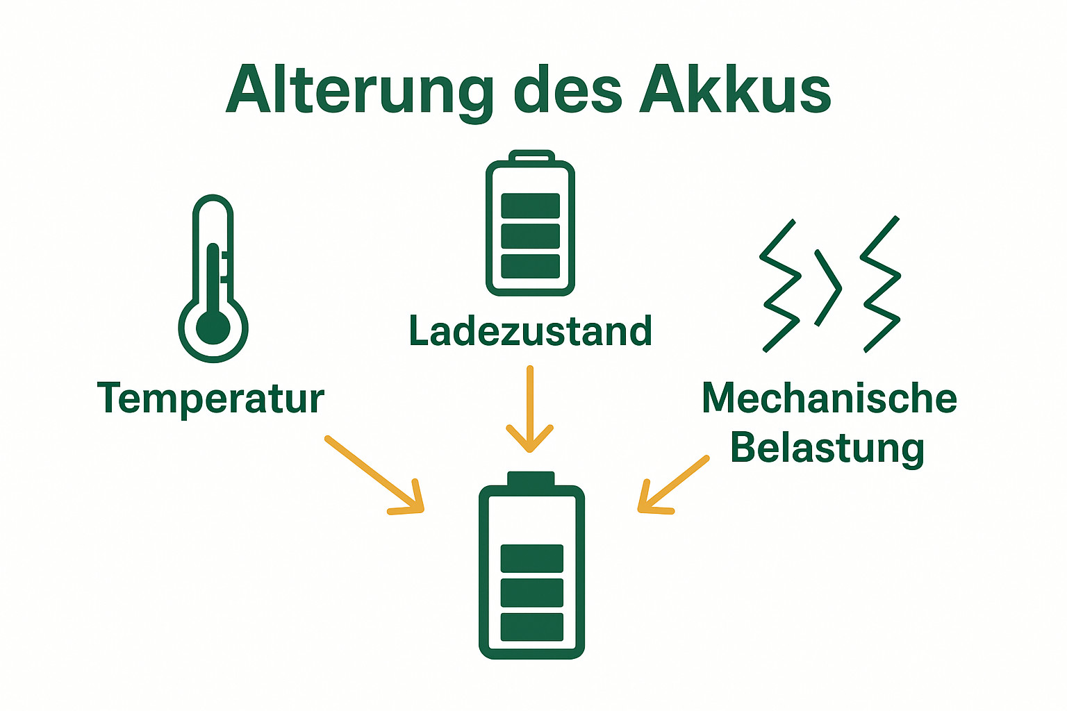 Infografik zu Einflussfaktoren auf Batteriealterung