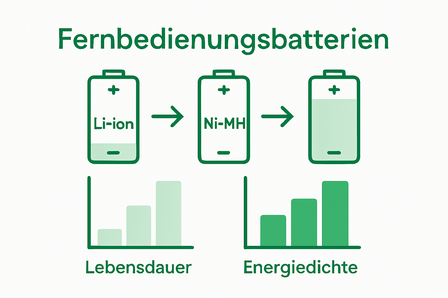 Infographic comparing remote-battery types and performance