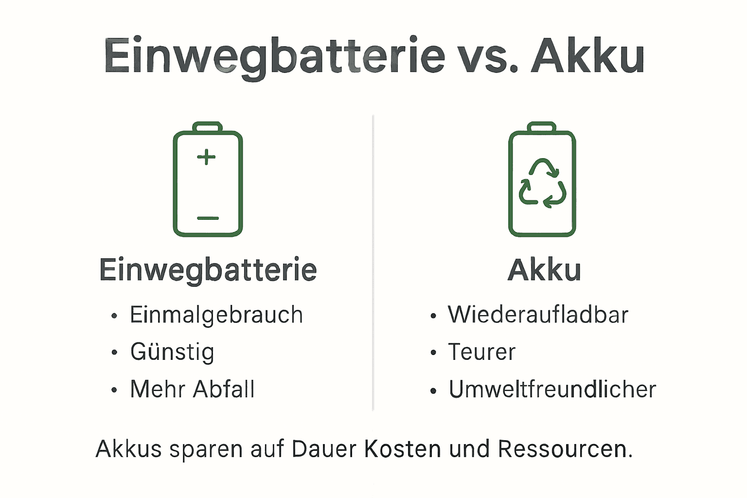 Infografik: Einwegbatterien oder wiederaufladbare Akkus – was ist die bessere Wahl?