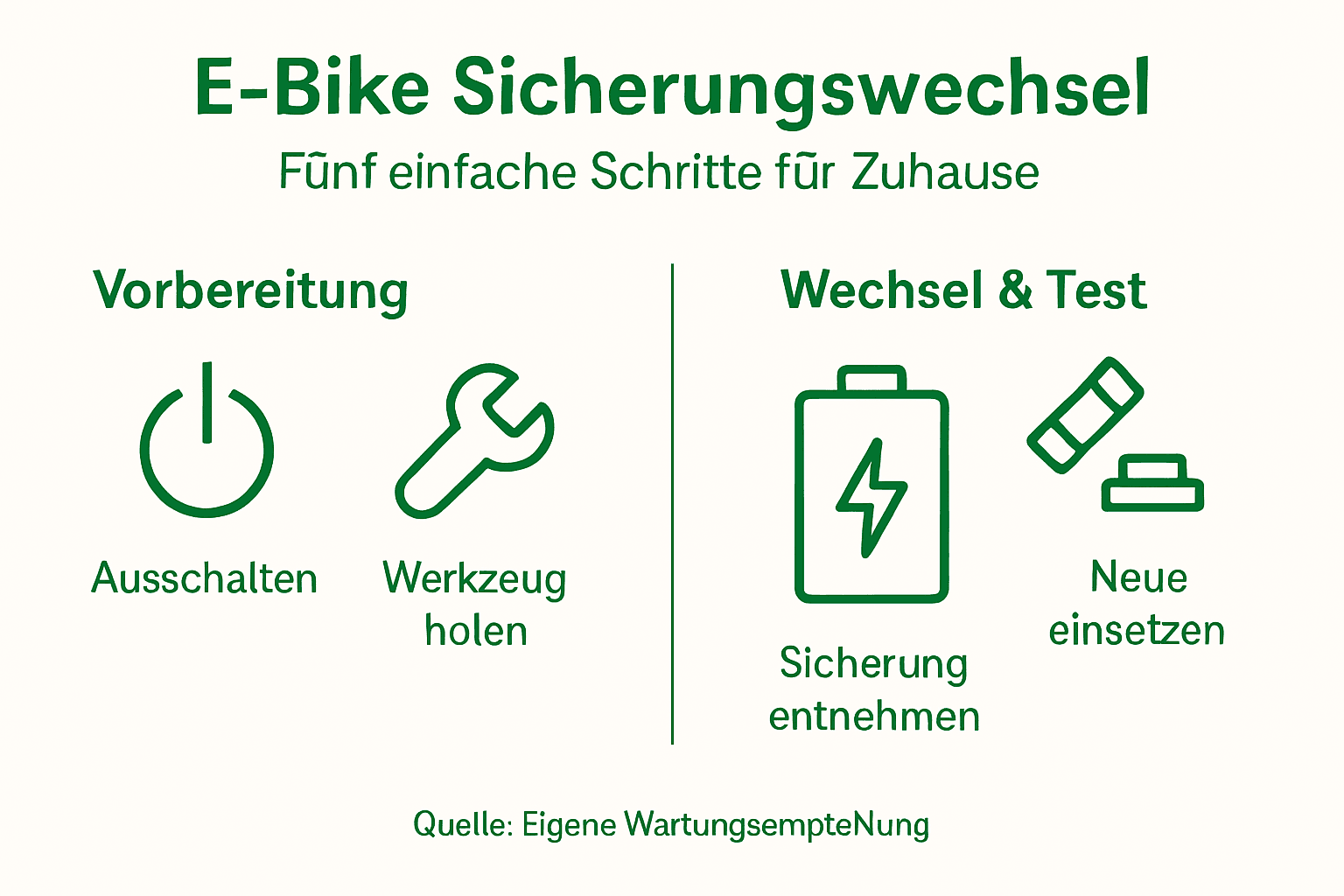 Schritt-für-Schritt-Infografik zum Wechsel der Sicherung