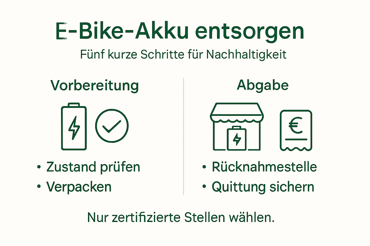 Infografik: Die wichtigsten Schritte beim Recycling von Akkus auf einen Blick