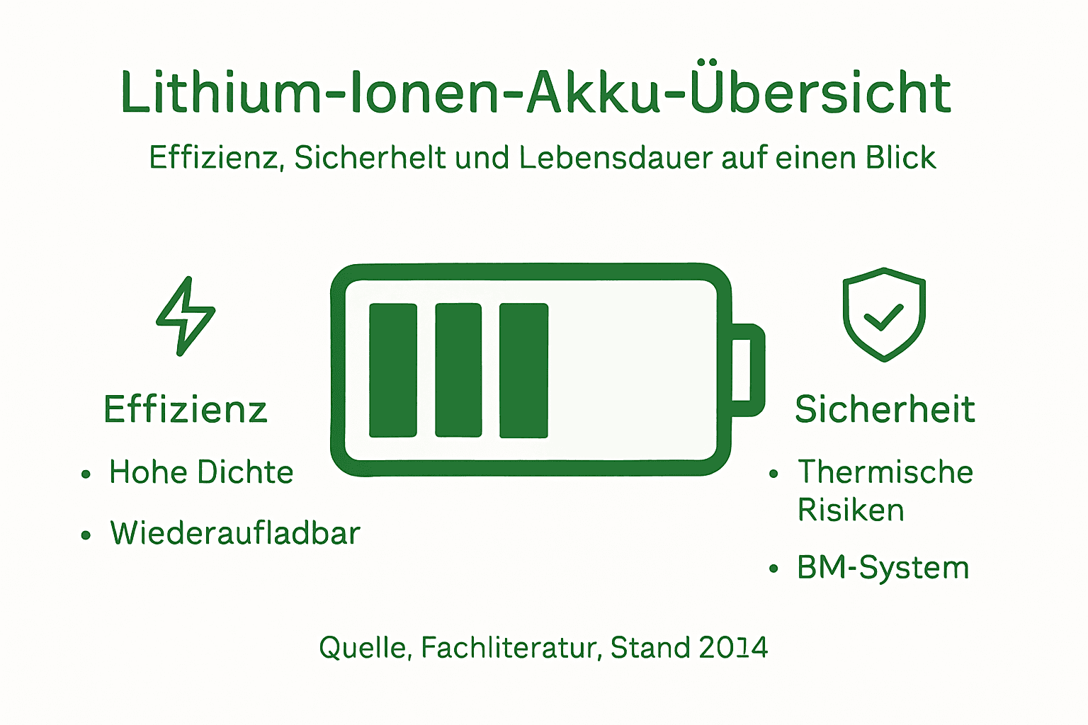 Übersicht: Die wichtigsten Merkmale von Lithium-Ionen-Akkus auf einen Blick