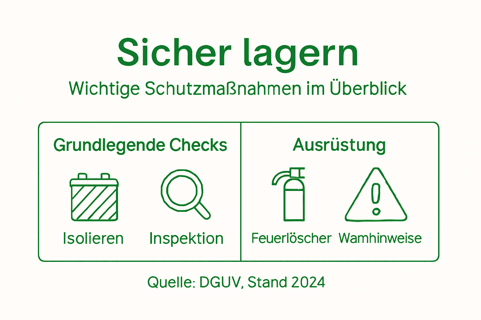 Infografik: Wichtige Sicherheitsregeln für die Lagerung von Batterien