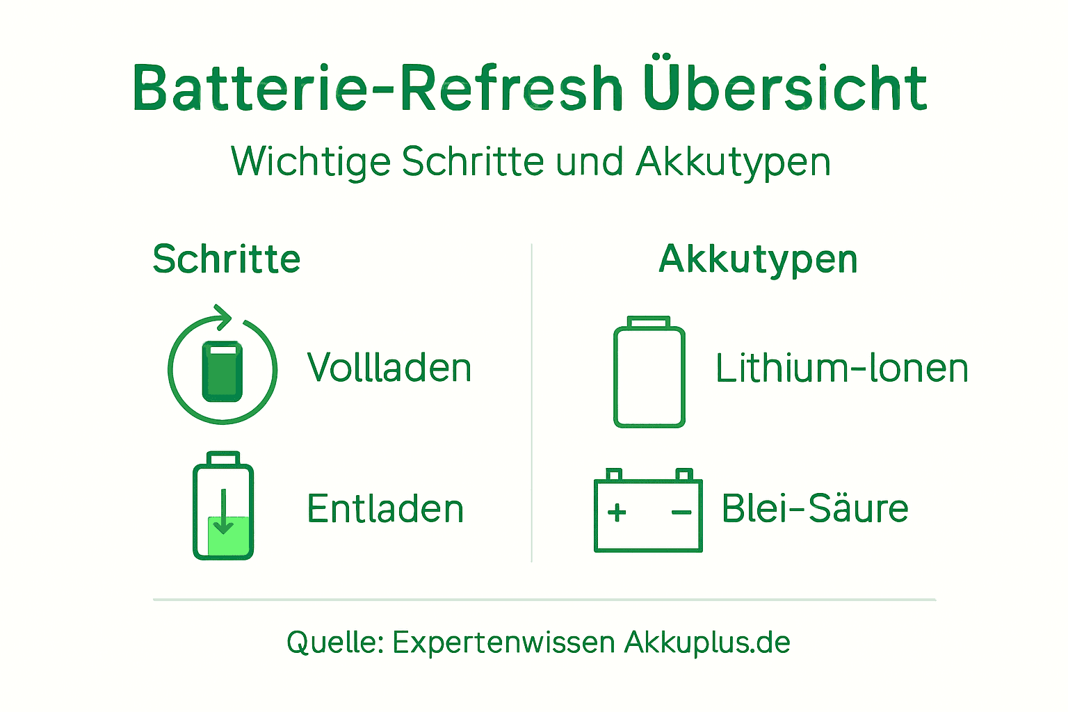 Übersicht: Schritte zur Auffrischung von Batterien und verschiedene Akkutypen im Vergleich