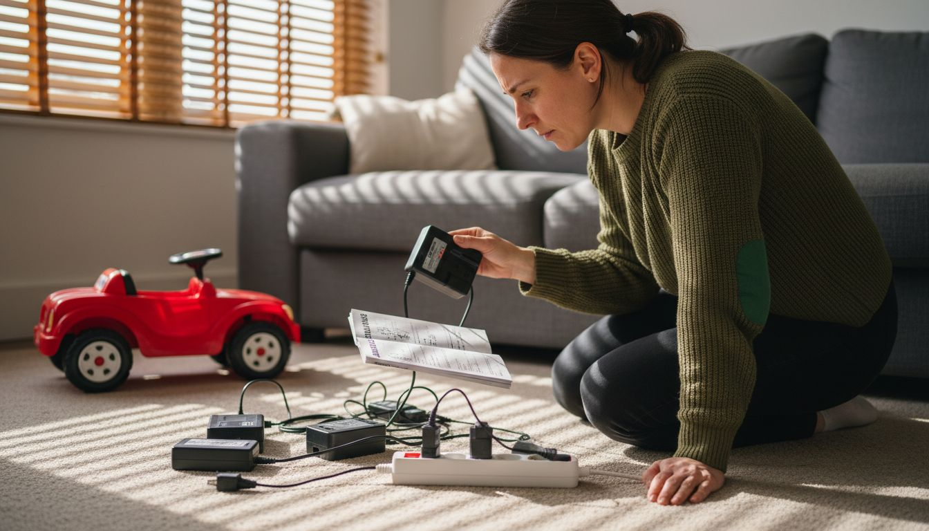 Eine Frau entscheidet sich für das passende Ladegerät, um ihren Akku aufzuladen.