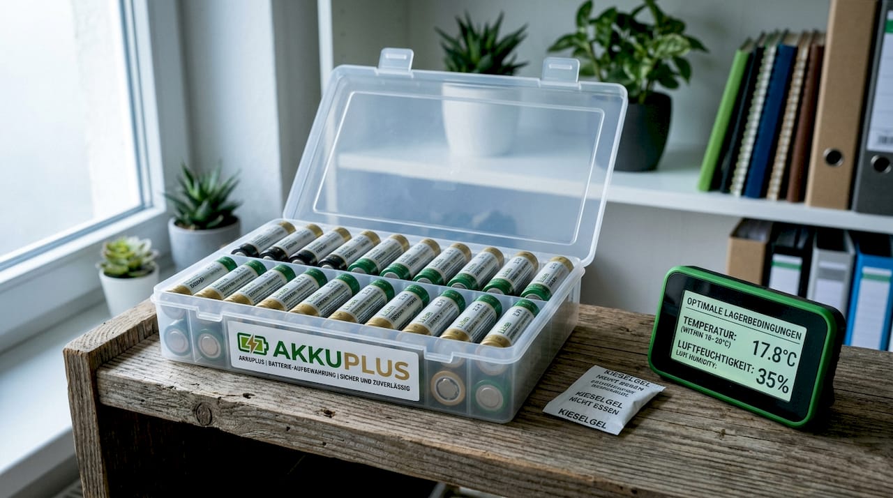 Lithium-Ionen-Akkus werden unter kontrollierten Feuchtigkeitsbedingungen gelagert.