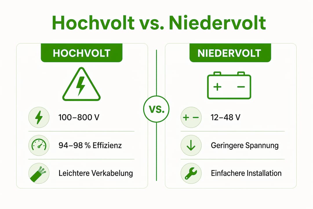 Übersicht: Unterschiede zwischen Hochvolt- und Niedervolt-Batterien auf einen Blick