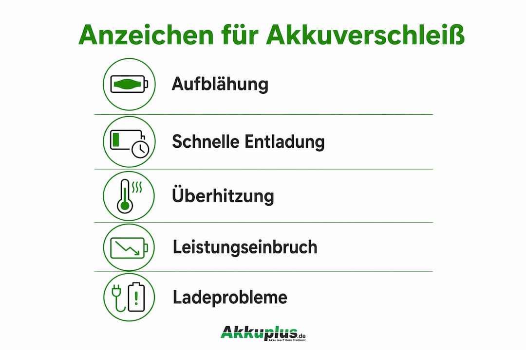 Infografik: Fünf Anzeichen, dass Ihr Akku langsam schlappmacht
