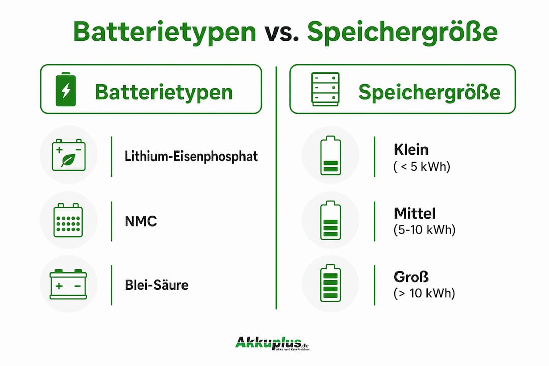 Übersicht: Verschiedene Batterietypen und ihre Speicherkapazitäten im Vergleich