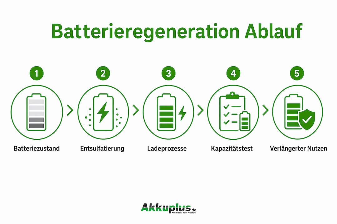 Infografik: So funktioniert die Batterieregeneration – Ablauf und Nutzen auf einen Blick
