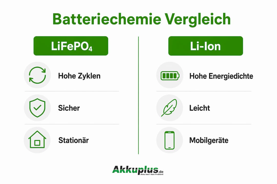 Übersichtliche Infografik zum Vergleich verschiedener Batteriearten
