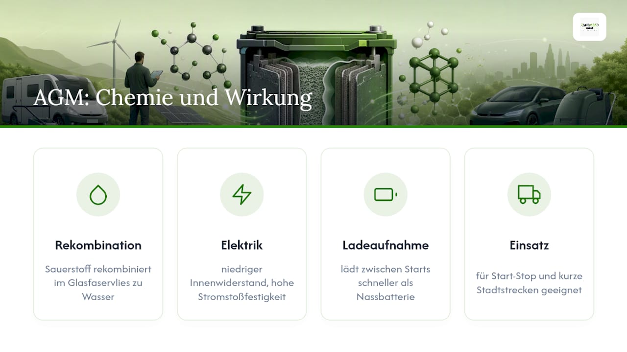 Wie funktioniert die AGM-Technik chemisch und elektrisch? — overview diagram