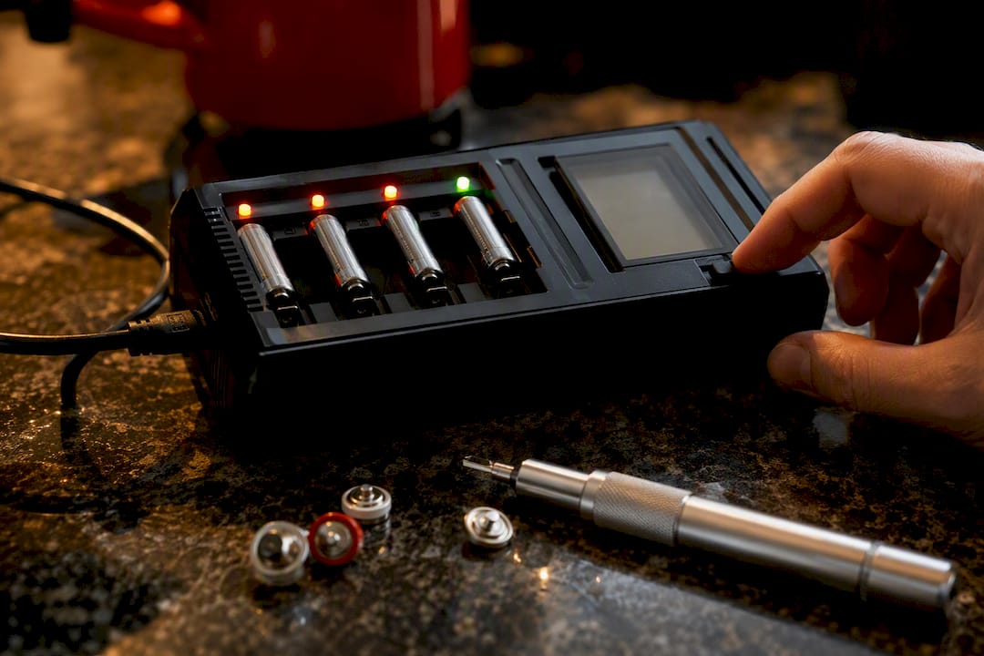 Smart charger with AAA batteries charging