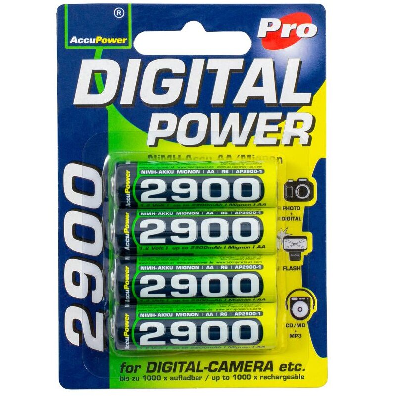 AccuPower - AP2900-4 - Mignon AA - 1,2 Volt 2900mAh Ni-MH - 4er Pack