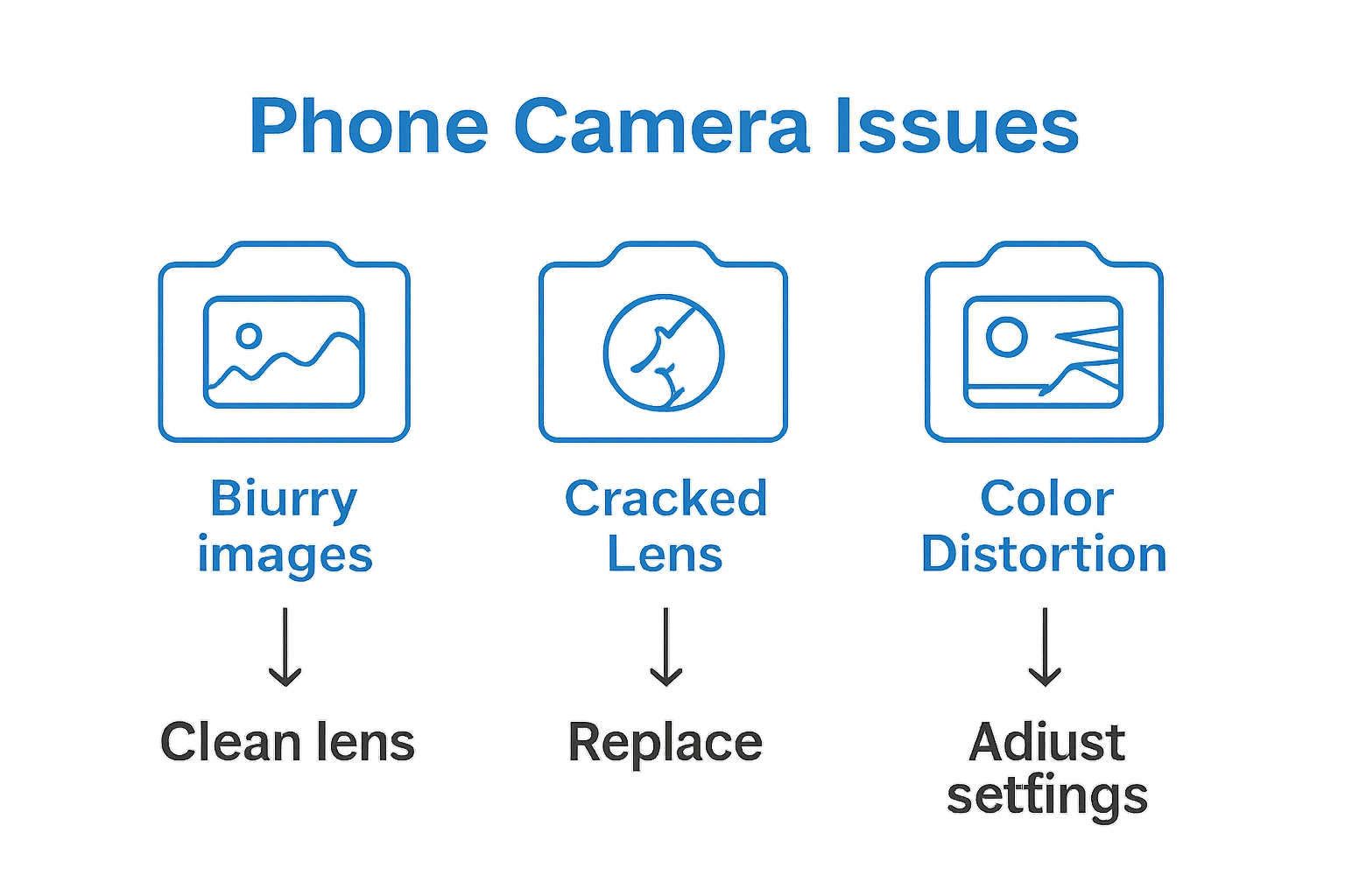 Infographic comparing top smartphone camera problems and solutions