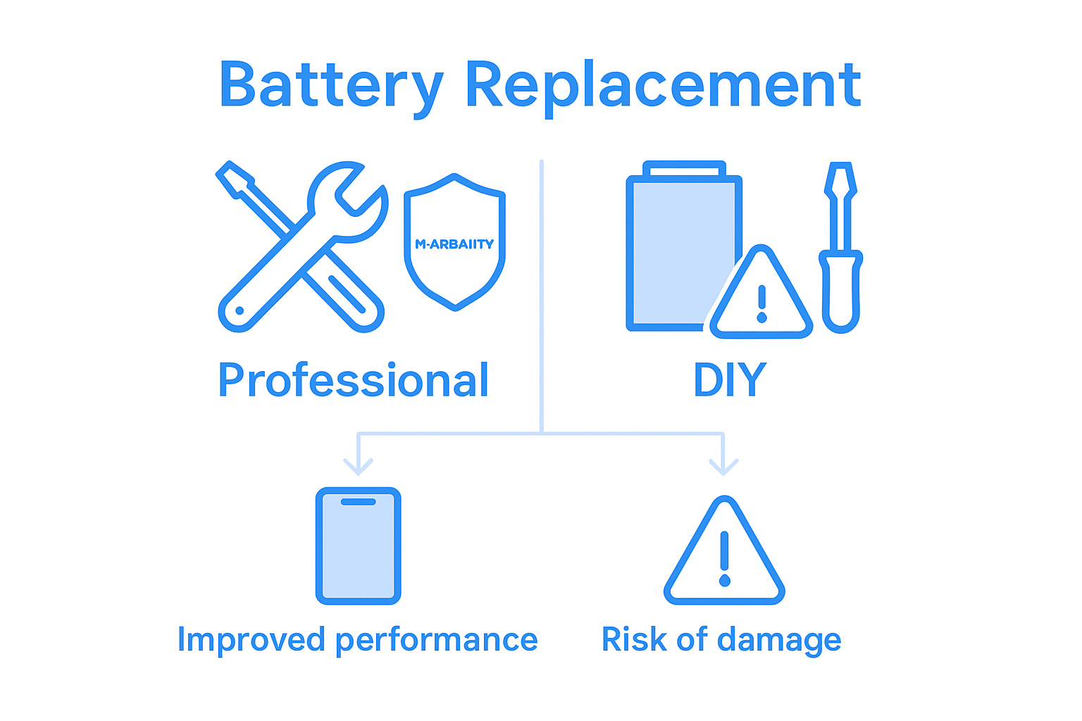 Infographic comparing professional and DIY battery replacement