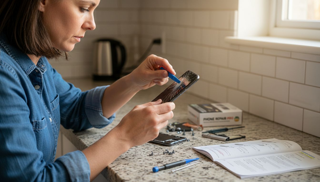 Careful removal of broken phone screen