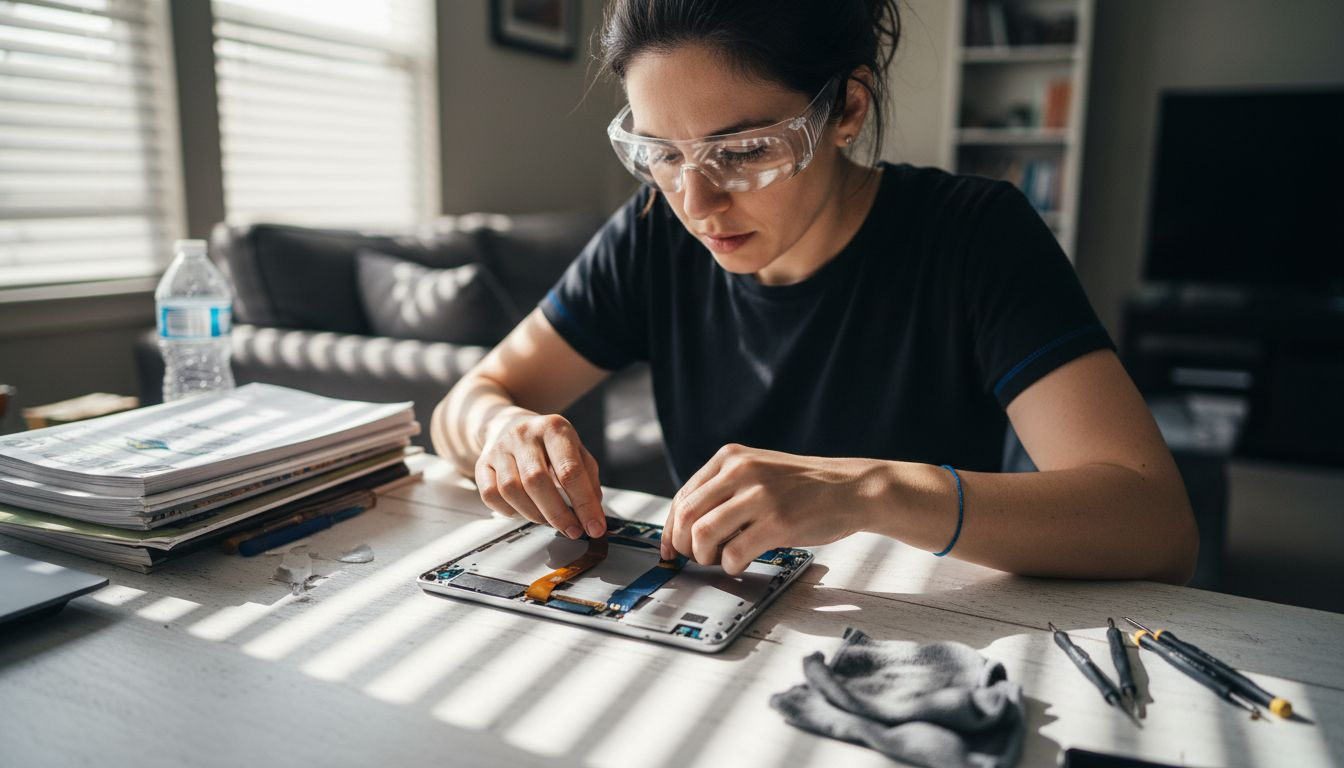 Careful LCD ribbon cable disconnection process