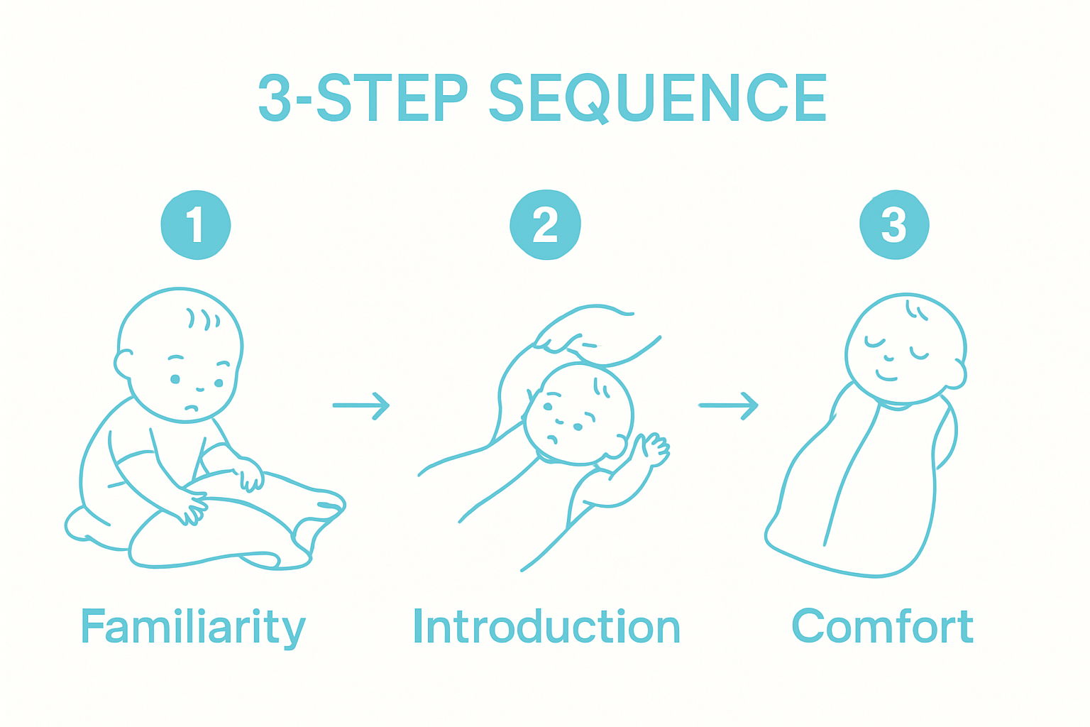 Three-step process to introduce sleep sack to baby