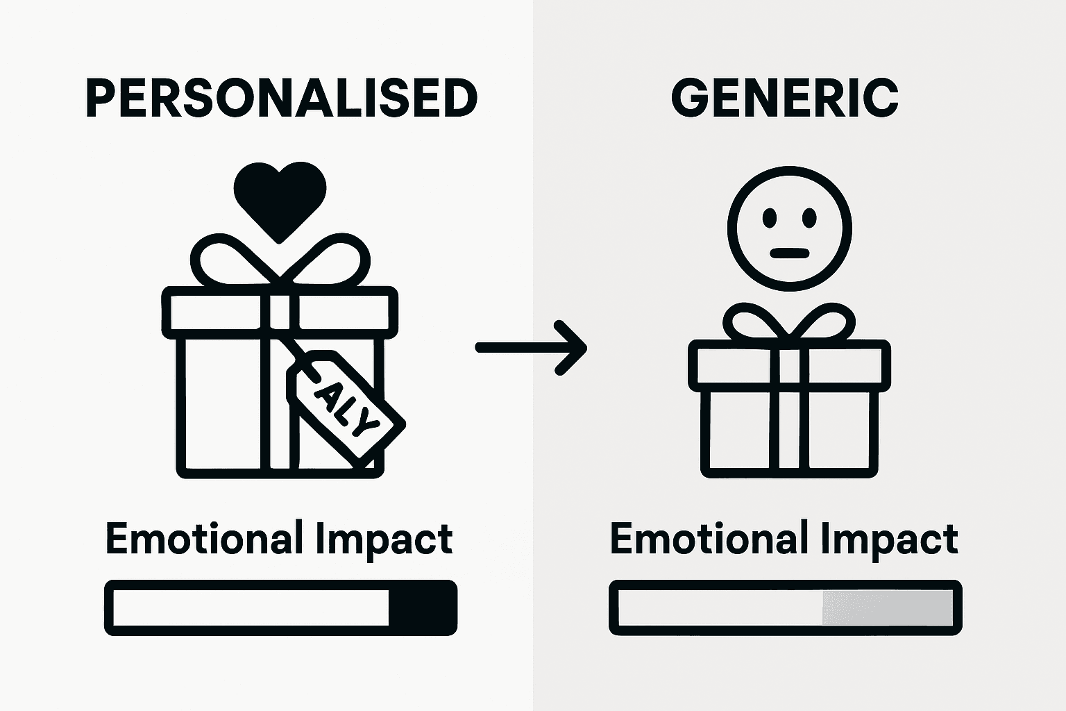 Infographic comparing personalised and generic gifts