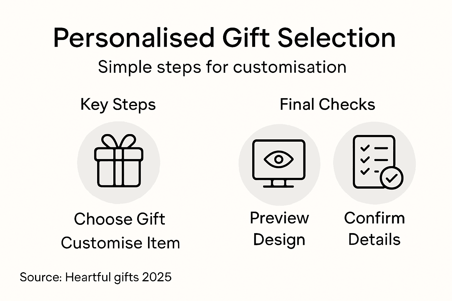 Infographic showing steps for personalised gift selection