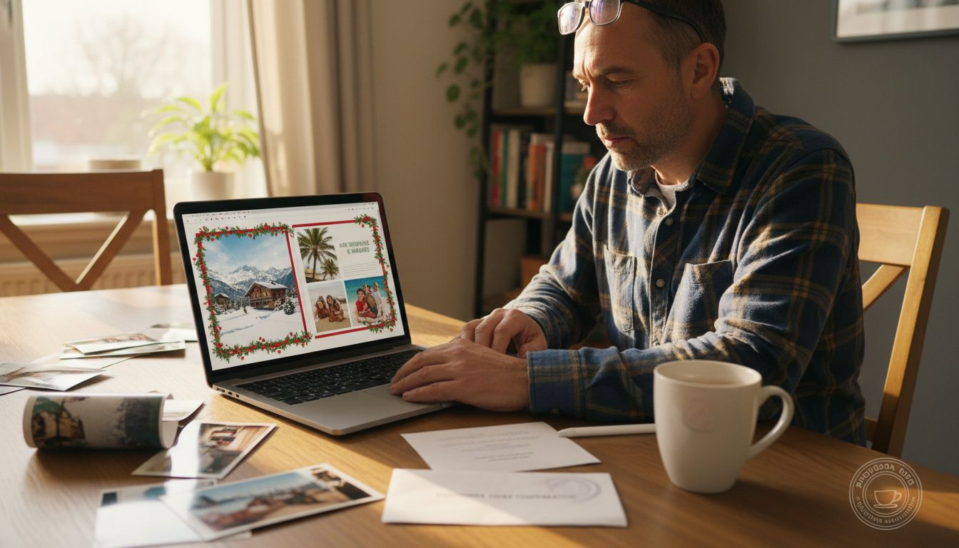 Man designing custom holiday gift online