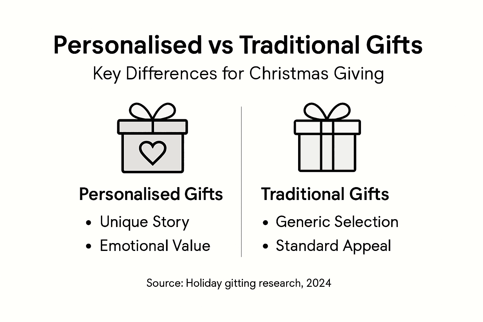 Infographic comparing personalised and traditional gifts