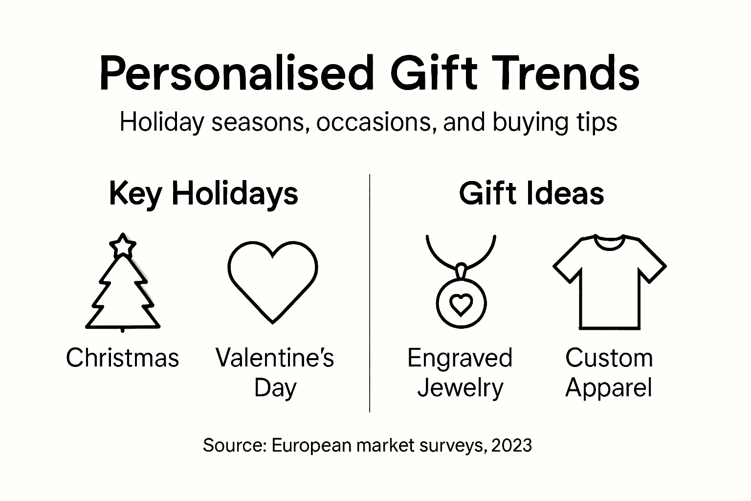 Infographic on personalised gift trends in Europe