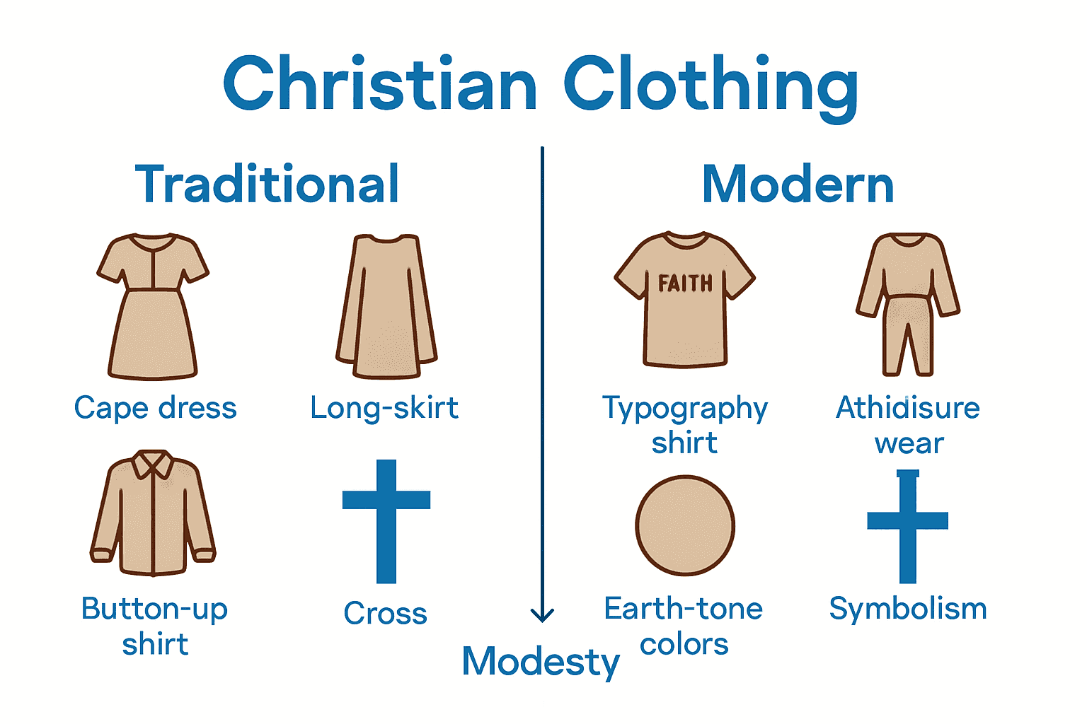 Comparison of traditional and modern Christian fashion styles in the USA