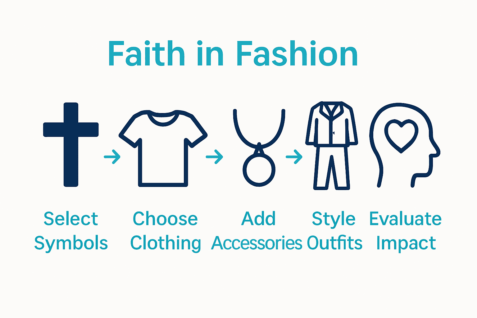 Five-step process infographic for faith-inspired fashion