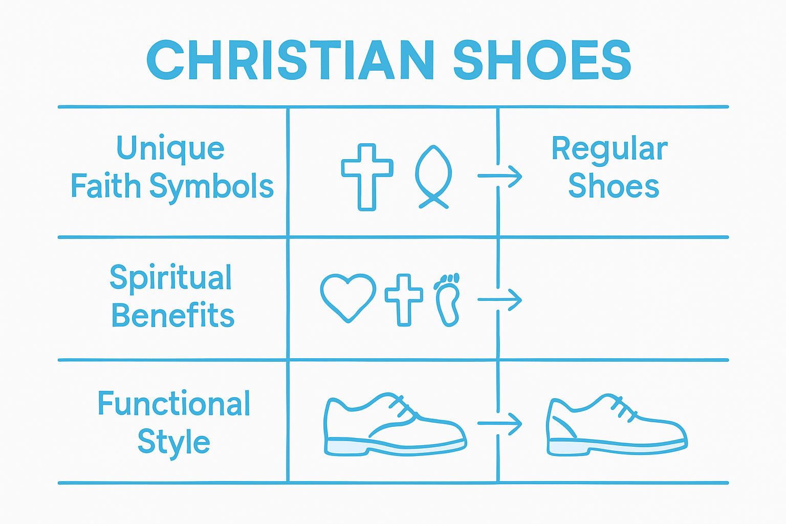 Infographic comparing Christian and regular shoes
