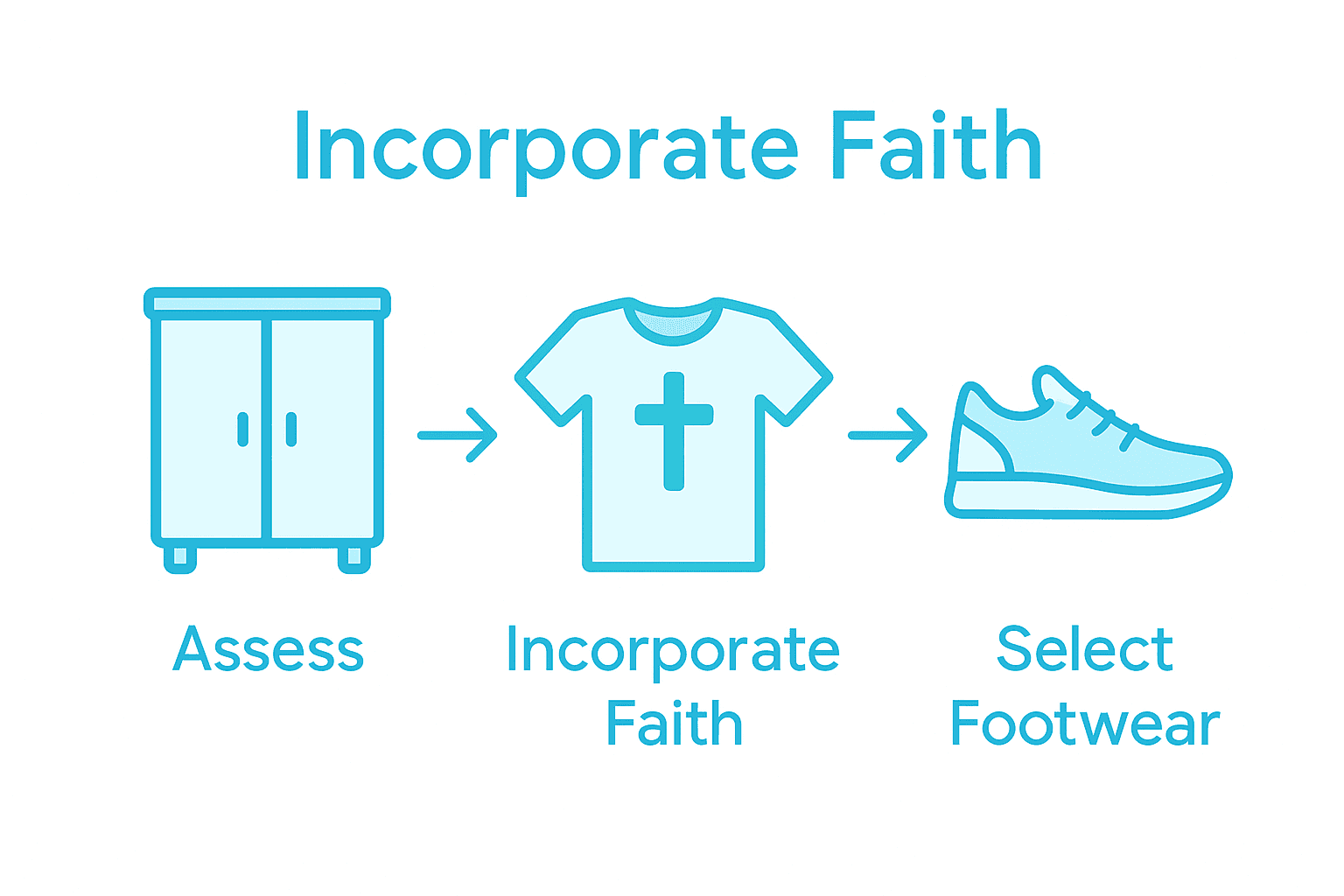 Simple process infographic for Christian style guide