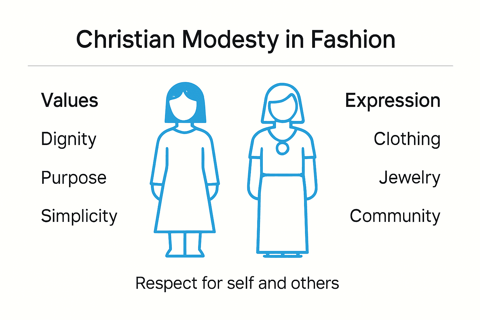Infographic illustrating Christian modesty and expression