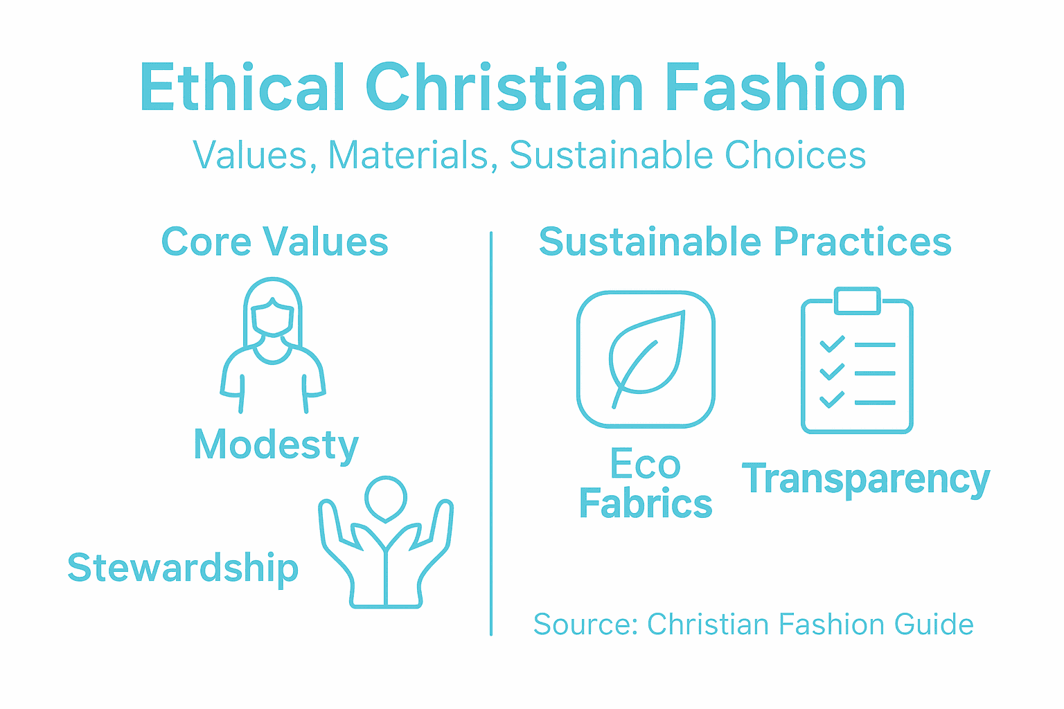 Infographic on values and sustainability in Christian fashion