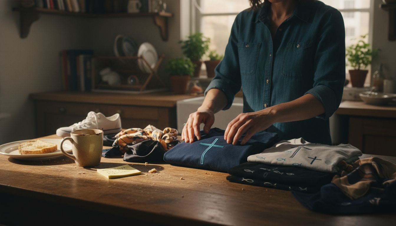 Christian symbols on clothing and shoes